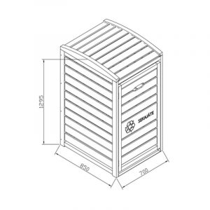 JÄTEASTIASUOJA 240 L TUMMANHARMAA