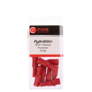 C-PWR PYÖRÖLIITIN 4MM NAARAS, PUNAINEN 10KPL