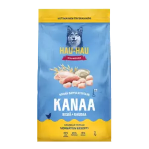 HAU-HAU CHAMPION KANAA RIISIÄ&KAURAA AIKUISILLEKOIRILLE2KG