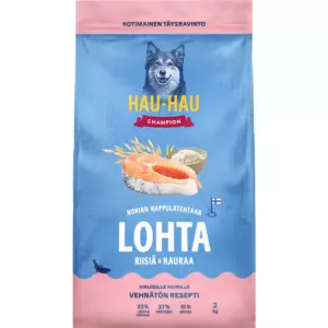 HAU-HAU CHAMPION LOHTA RIISIÄ&KAURAA AIKUISILLE KOIRILLE 2KG