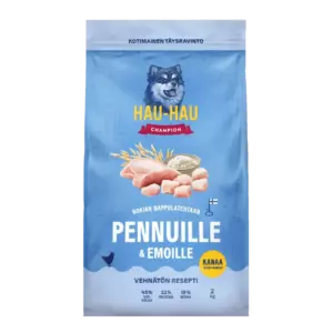 HAU-HAU CHAMPION RIISI-KAURA PENNUILLE JA EMOILLE 2KG