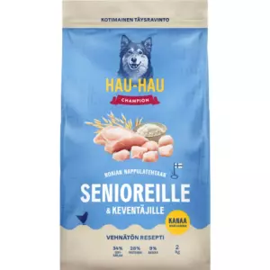 HAU-HAU CHAMPION SENIOREILLE JA KEVENTÄJILLE,KANA,RIISI&KAURAA2KG