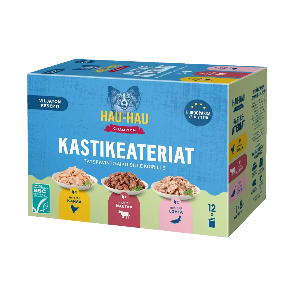 HAU-HAU CHAMPION KASTIKEATERIALAJITELMA 12X85G