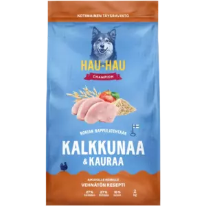 HAU-HAU CHAMPION KALKKUNAA JA KAURAA TÄYSRAVINTO 2KG