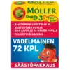 MÖLLER OMEGA-3 PIKKUKALAT VADELMA PEHMEÄPURESKELTAVA72KPL