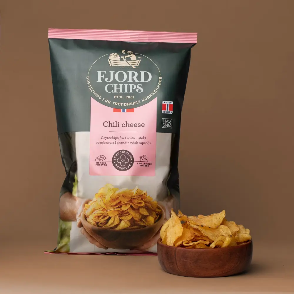 FJORDCHIPS CHILI-JUUSTO PERUNALASTUT 150G