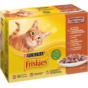 FRISKIES 12X85G KASTIKKEESSA LAJITELMA