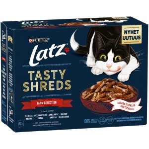 LATZ 12X80G TASTY SHREDS FARM