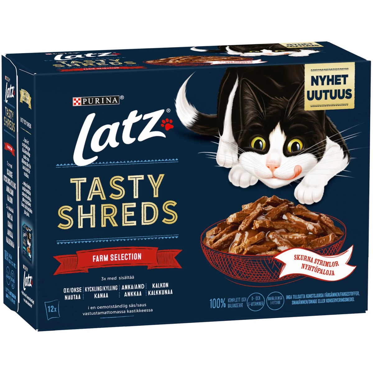 LATZ 12X80G TASTY SHREDS FARM