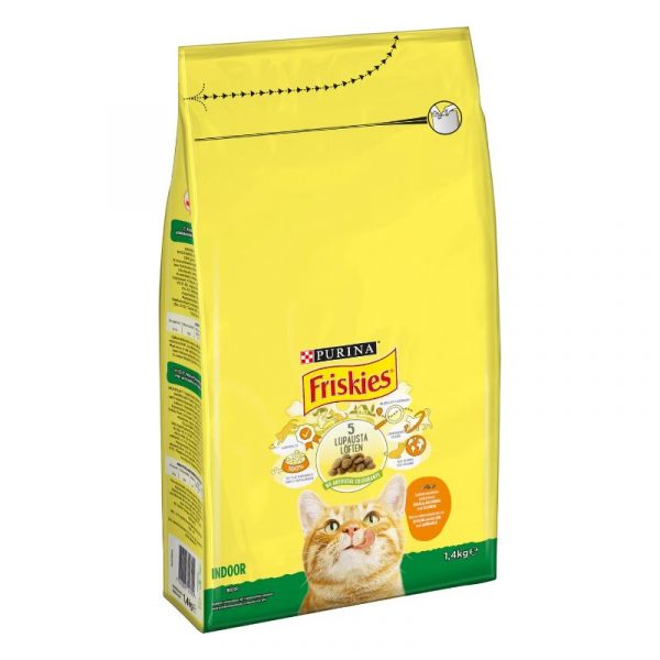 FRISKIES INDOOR KANAA JA KASVIKSIA 1,4KG