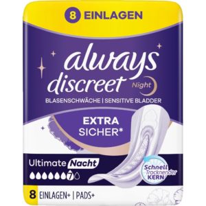 DISCREET NIGHT SIDE 8KPL INKONTINENSSISUOJA