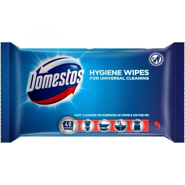 DOMESTOS UNIVERSAL HYGIENE WIPES 40 KPL