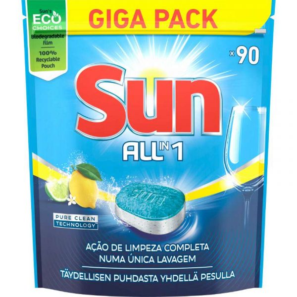 SUN ALL-IN-1 LEMON 90 KPL KONETISKITABLETTI