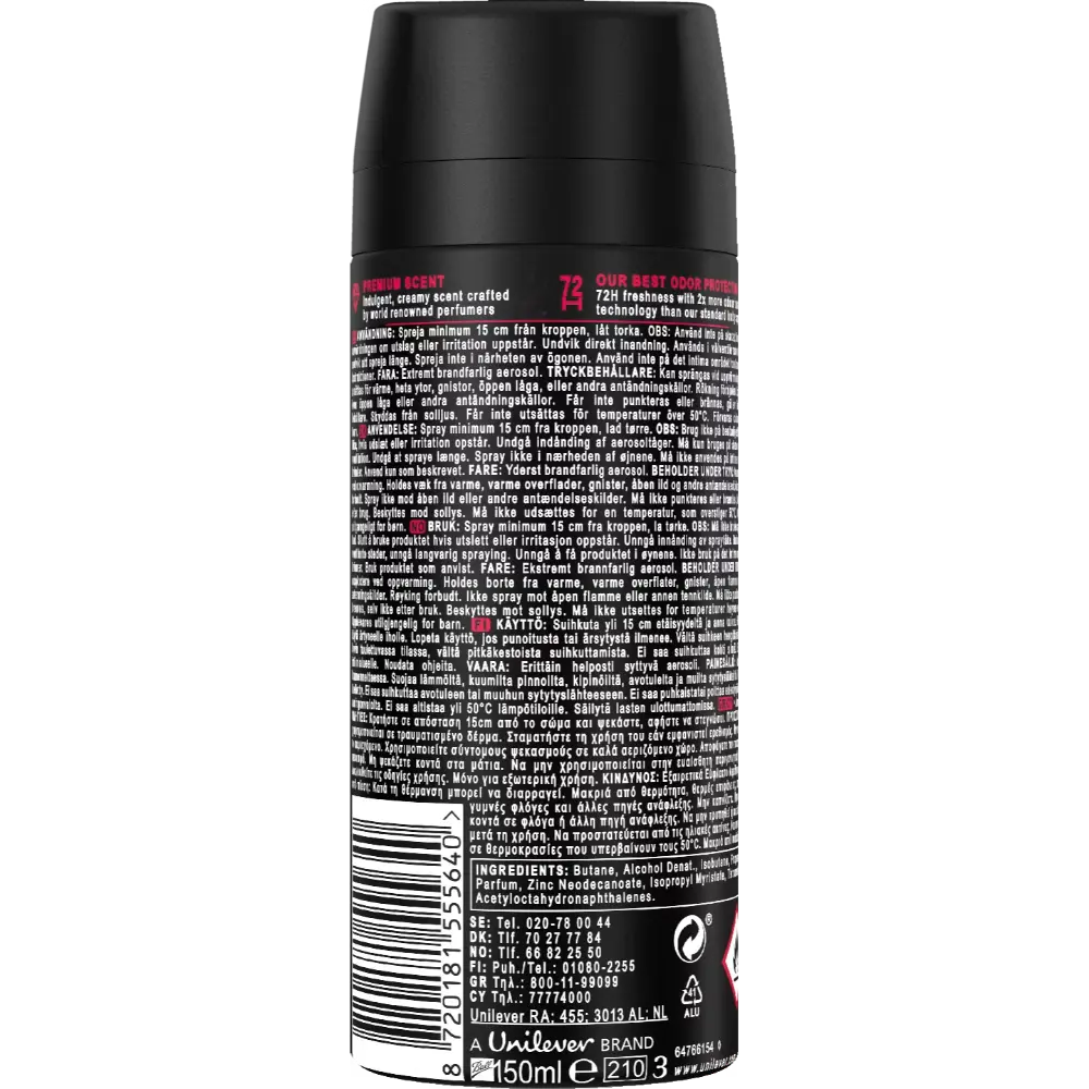 AXE 72H CHERRY FRIZZ 150ML DEDORANTTISPRAY
