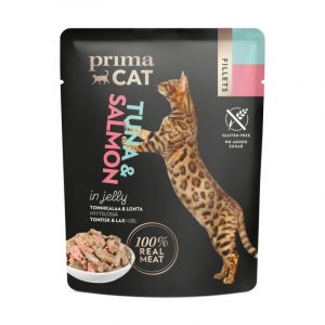 PRIMA CAT FILLETS TONNIKALAA JA LOHTA HYYTELÖSSÄ 50 G