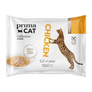 PRIMA CAT SOUP KANANLIHAA LIEMESSÄ 4X40 G