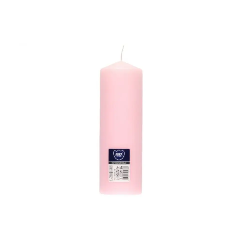 AURA PÖYTÄKYNTTILÄ PINK 8X25 CM