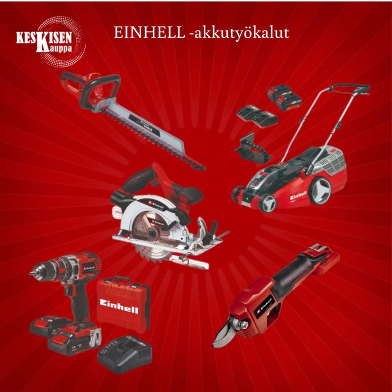 Keskisen Kaupasta EINHELL -akkutyökalut jokaiseen käyttökohteeseen. Saksalainen Einhell valmistaa moderneja ja laadukkaita työkaluja tee itse ihmisille rakentamiseen, remontointiin ja puutarhanhoitoon.