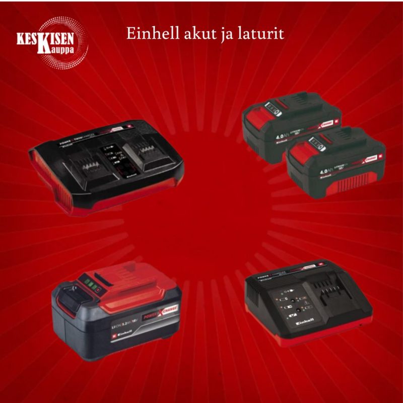 Koe johdoton vapaus Einhell akut ja laturit Power X-Change akkujärjestelmän avulla! Meiltä löydät akut erilaisin ampeeritehoin, yhteensopivat latauslaitteet ja täydelliset starttipaketit, joilla pääset edullisesti ja kätevästi alkuun.