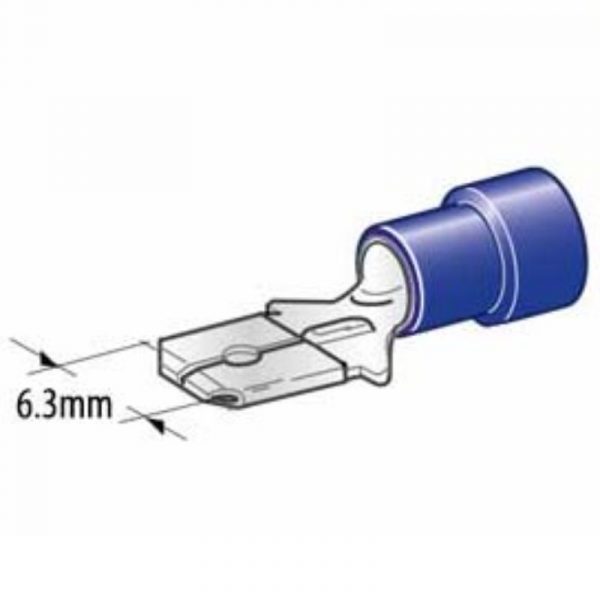 C-PWR LATTALIITIN 6,3MM UROS SININEN 10 KPL