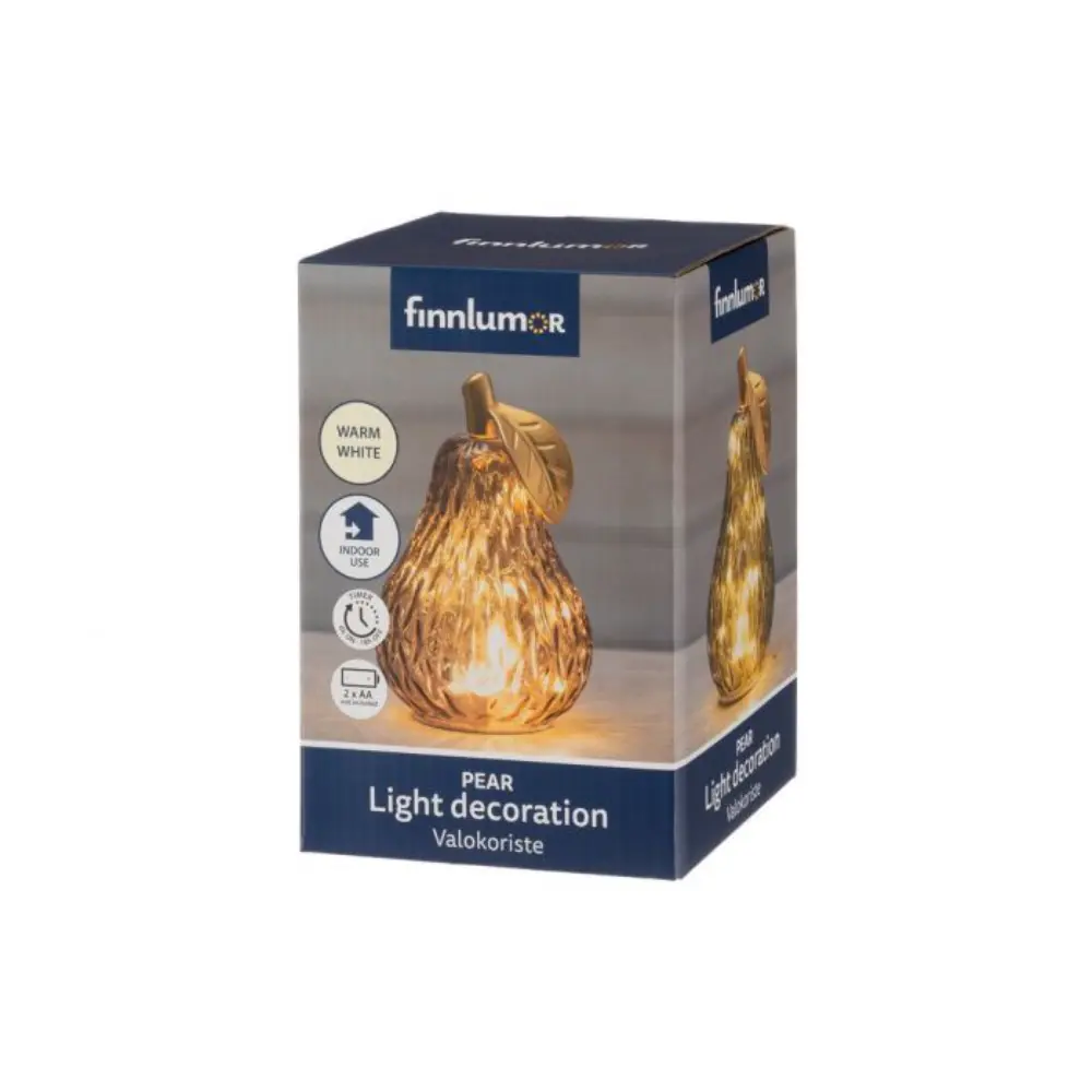 FINNLUMOR LASI PÄÄRYNÄ LED-VALOILLA 18CM