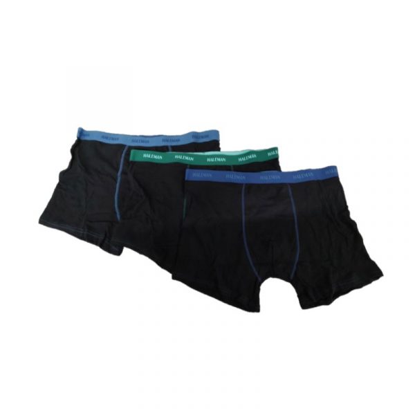 MIESTEN BOXERIT 3-PACK HALEMAN MUSTA ISOT KOOT