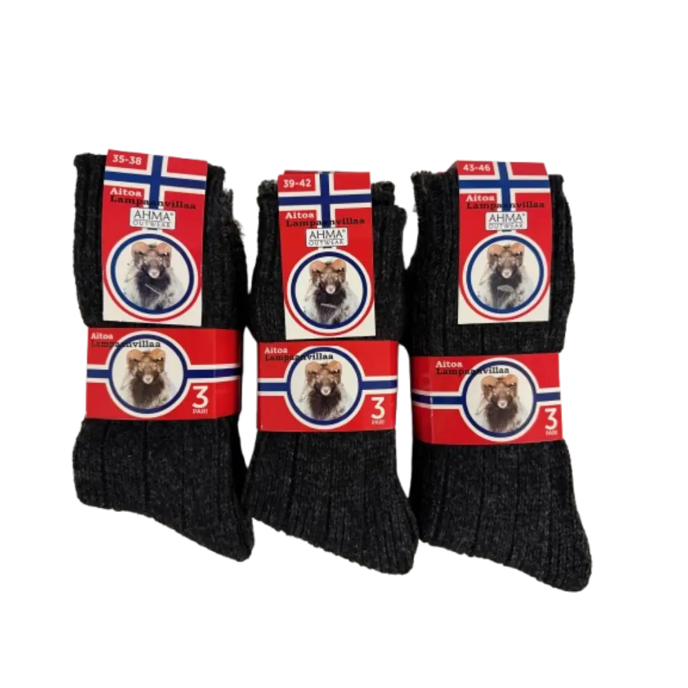 VILLASUKAT AHMA VÄRILAJITELMA 3-PACK 39-42